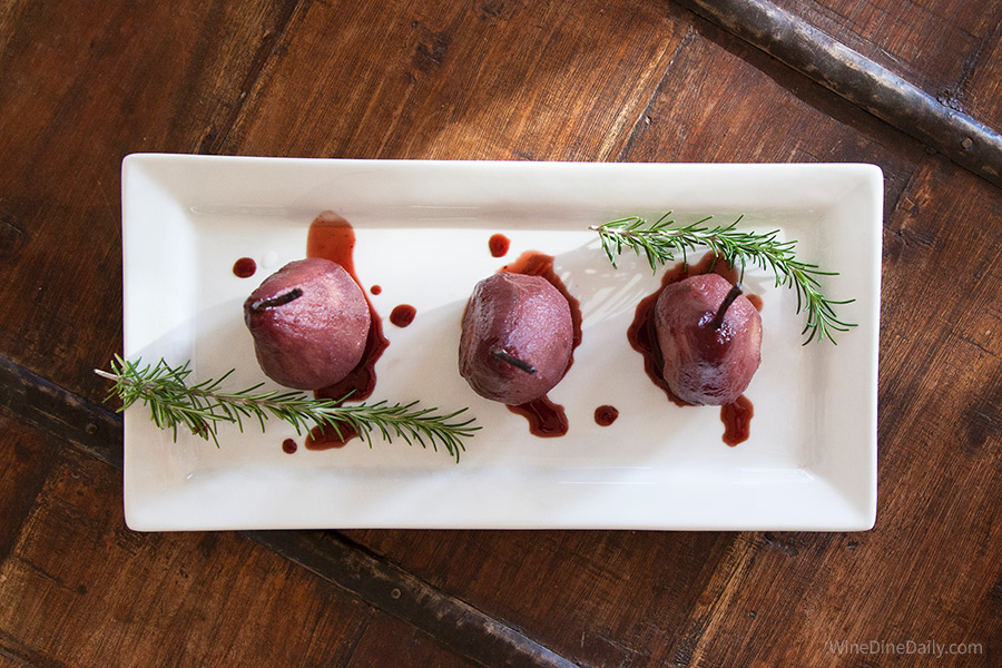 Red Wine Poached Pears