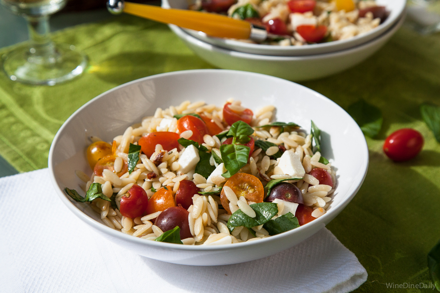 Tomato Basil Mozzarella Orzo Salad