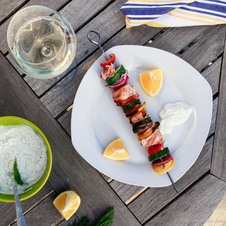 Grilled Salmon Kebabs