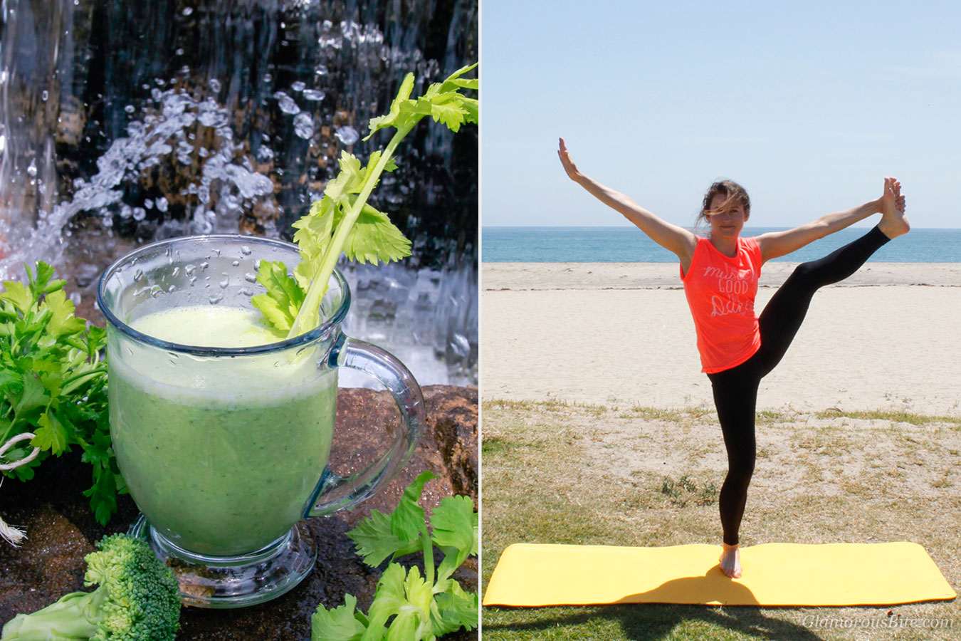 Green Smoothie and Corina Yoga