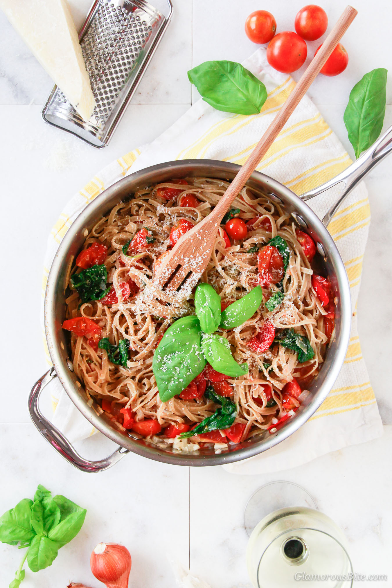 Whole-Wheat Pasta Tomatoes Spinach Recipe